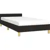 Image de vidaXL Cadre de lit avec tête de lit sans matelas noir 80x200 cm Tissu