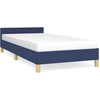 Image de vidaXL Cadre de lit avec tête de lit sans matelas bleu 80x200 cm Tissu