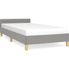 Image de vidaXL Cadre de lit sans matelas gris clair 90x190 cm Tissu