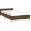 Image de vidaXL Cadre de lit sans matelas brun foncé 90x190 cm Tissu