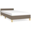 Image de vidaXL Cadre de lit avec tête de lit sans matelas Taupe 90x190 cm Tissu