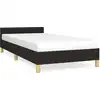 Image de vidaXL Cadre de lit avec tête de lit sans matelas noir 90x200 cm Tissu