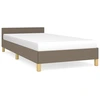 Image de vidaXL Cadre de lit avec tête de lit sans matelas Taupe 90x200 cm Tissu