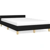 Image de vidaXL Cadre de lit sans matelas noir 120x200 cm Tissu