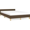 Image de vidaXL Cadre de lit sans matelas brun foncé 120x200 cm Tissu