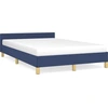 Image de vidaXL Cadre de lit avec tête de lit sans matelas bleu 120x200 cm Tissu