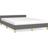 Image de vidaXL Cadre de lit sans matelas gris foncé 140x190 cm Tissu