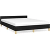 Image de vidaXL Cadre de lit sans matelas noir 140x190 cm Tissu