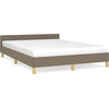 Image de vidaXL Cadre de lit sans matelas Taupe 140x190 cm Tissu
