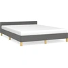 Image de vidaXL Cadre de lit sans matelas gris foncé 140x200 cm Tissu