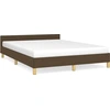 Image de vidaXL Cadre de lit sans matelas brun foncé 140x200 cm Tissu