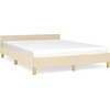 Image de vidaXL Cadre de lit sans matelas Crème 140x200 cm Tissu