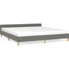 Image de vidaXL Cadre de lit sans matelas gris foncé 160x200 cm Tissu