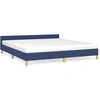 Image de vidaXL Cadre de lit avec tête de lit sans matelas bleu 180x200 cm Tissu