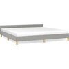 Image de vidaXL Cadre de lit sans matelas gris clair 200x200 cm Tissu