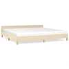 Image de vidaXL Cadre de lit sans matelas Crème 200x200 cm Tissu