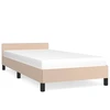 Image de vidaXL Cadre de lit avec tête de lit sans matelas Cappuccino 80x200 cm