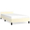 Image de vidaXL Cadre de lit avec tête de lit sans matelas Crème 90x190 cm