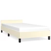 Image de vidaXL Cadre de lit avec tête de lit sans matelas Crème 90x200 cm