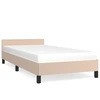 Image de vidaXL Cadre de lit avec tête de lit sans matelas Cappuccino 90x200 cm