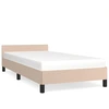 Image de vidaXL Cadre de lit avec tête de lit sans matelas Cappuccino 100x200 cm