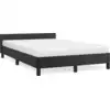 Image de vidaXL Cadre de lit avec tête de lit sans matelas noir 120x200 cm
