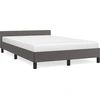 Image de vidaXL Cadre de lit avec tête de lit sans matelas Gris 120x200 cm
