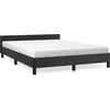 Image de vidaXL Sommier avec tête de lit sans matelas noir 140x190 cm