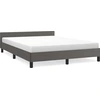 Image de vidaXL Cadre de lit avec tête de lit sans matelas Gris 140x200 cm