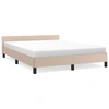 Image de vidaXL Cadre de lit avec tête de lit sans matelas Cappuccino 140x200 cm