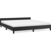 Image de vidaXL Cadre de lit avec tête de lit sans matelas noir 180x200 cm