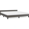 Image de vidaXL Cadre de lit avec tête de lit sans matelas Gris 180x200 cm