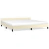 Image de vidaXL Cadre de lit avec tête de lit sans matelas Crème 200x200 cm