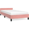 Image de vidaXL Cadre de lit avec tête de lit sans matelas rose 90x190 cm velours