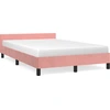 Image de vidaXL Cadre de lit avec tête de lit sans matelas rose 120x200 cm velours