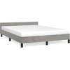 Image de vidaXL Cadre de lit sans matelas gris clair 140x190 cm velours