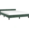 Image de vidaXL Cadre de lit sans matelas vert foncé 140x190 cm velours