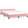 Image de vidaXL Cadre de lit avec tête de lit sans matelas rose 140x190 cm velours