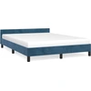 Image de vidaXL Cadre de lit sans matelas bleu foncé 140x200 cm velours