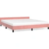 Image de vidaXL Cadre de lit avec tête de lit sans matelas rose 160x200 cm velours