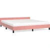 Image de vidaXL Cadre de lit avec tête de lit sans matelas rose 180x200 cm velours