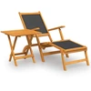 Image de vidaXL Chaise longue de jardin avec table en bois massif d'acacia et textilène