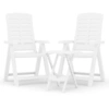 Image de vidaXL Ensemble de jardin 3 pièces blanc polypropylène
