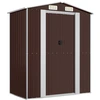 Image de vidaXL Abri de jardin brun foncé 192x108x223 cm Acier galvanisé