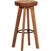 Image de vidaXL Tabouret de bar 2 pcs. Cuir véritable et bois massif acacia