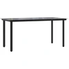 Image de vidaXL Table de jardin noire 160x80x74 cm Acier et verre trempé