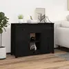 Image de vidaXL Sideboard noir 100x35x74,5 cm pin massif
