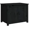 Image de vidaXL Table basse noire 71x49x55 cm pin massif