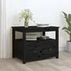 Image de vidaXL Table basse noire 71x49x55 cm pin massif