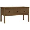 Image de vidaXL Table basse marron miel 102x49x55 cm pin massif